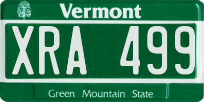 VT license plate XRA499