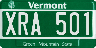 VT license plate XRA501