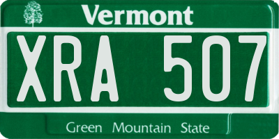 VT license plate XRA507