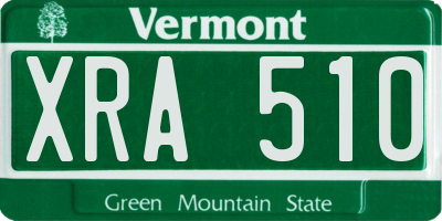 VT license plate XRA510