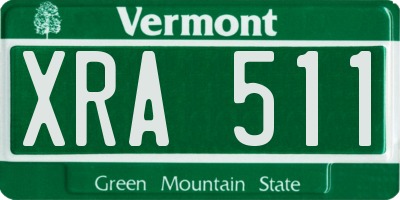 VT license plate XRA511