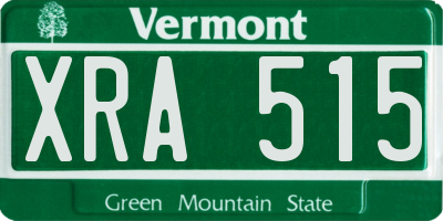 VT license plate XRA515