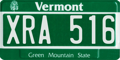 VT license plate XRA516