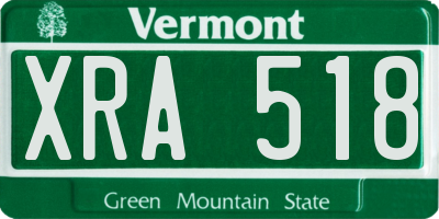 VT license plate XRA518