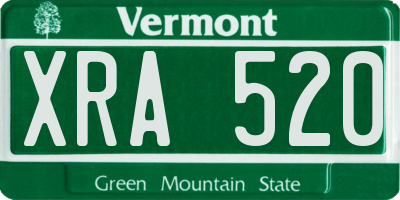 VT license plate XRA520