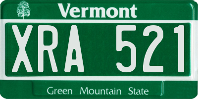 VT license plate XRA521