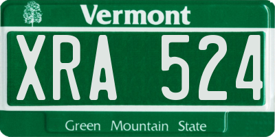 VT license plate XRA524