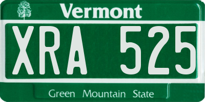 VT license plate XRA525