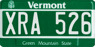VT license plate XRA526