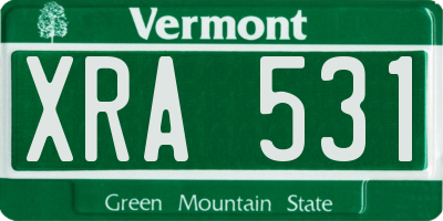 VT license plate XRA531