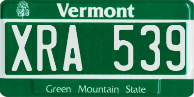 VT license plate XRA539