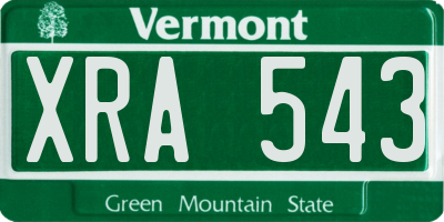 VT license plate XRA543