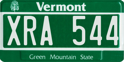 VT license plate XRA544