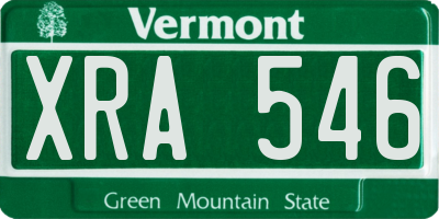 VT license plate XRA546