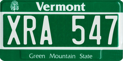 VT license plate XRA547