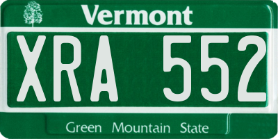 VT license plate XRA552
