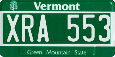 VT license plate XRA553