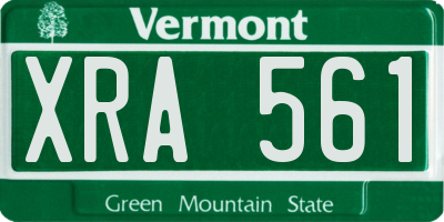 VT license plate XRA561