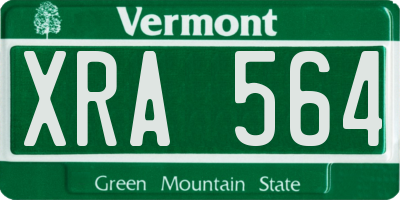 VT license plate XRA564