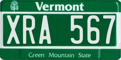 VT license plate XRA567