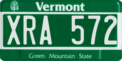 VT license plate XRA572