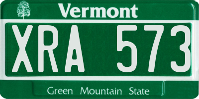 VT license plate XRA573