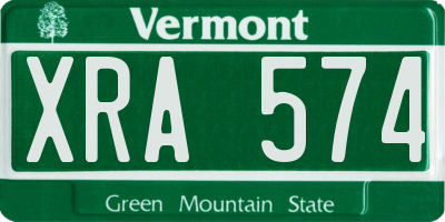 VT license plate XRA574
