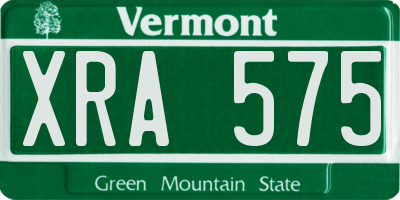 VT license plate XRA575