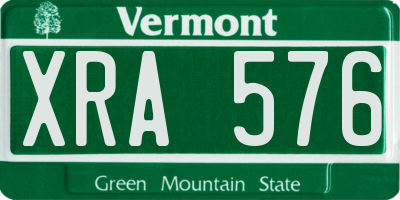 VT license plate XRA576