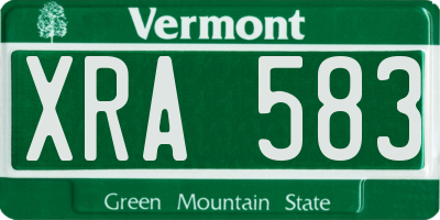 VT license plate XRA583