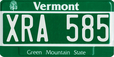 VT license plate XRA585