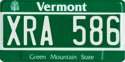 VT license plate XRA586