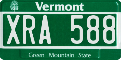 VT license plate XRA588