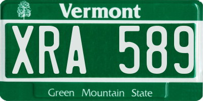 VT license plate XRA589