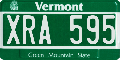 VT license plate XRA595