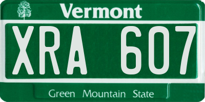 VT license plate XRA607