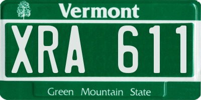 VT license plate XRA611