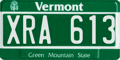 VT license plate XRA613