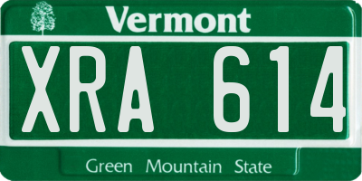 VT license plate XRA614