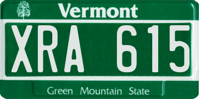 VT license plate XRA615