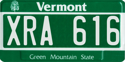 VT license plate XRA616