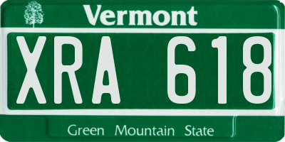 VT license plate XRA618