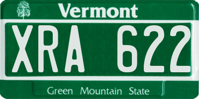 VT license plate XRA622