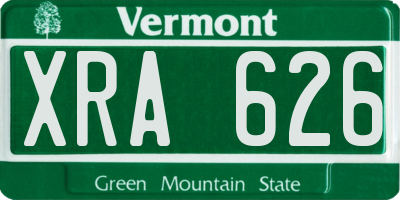 VT license plate XRA626