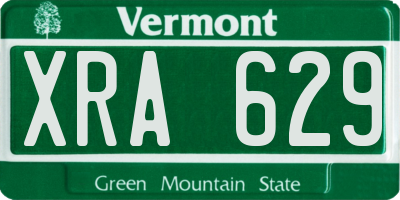 VT license plate XRA629