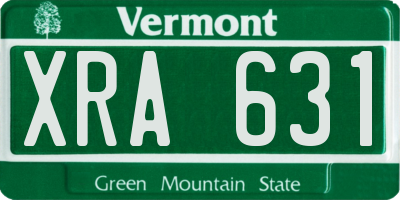 VT license plate XRA631