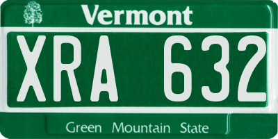 VT license plate XRA632
