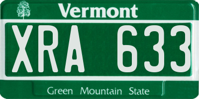 VT license plate XRA633