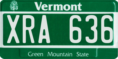 VT license plate XRA636