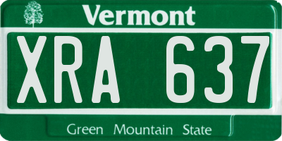 VT license plate XRA637